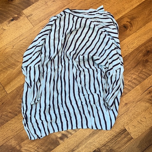 Top Shop Woman’s Blue Striped Long Button Down Size US 4 - Picture 5 of 6
